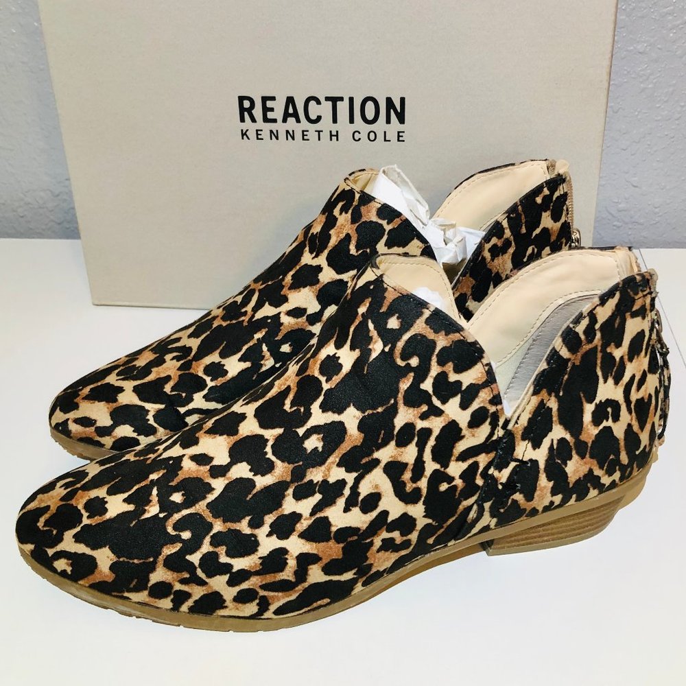KENNETH COLE REACTION Ankle Booties Leopard 9.5